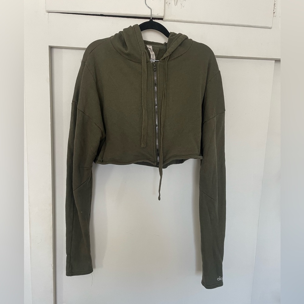 Alo green cropped hoodie